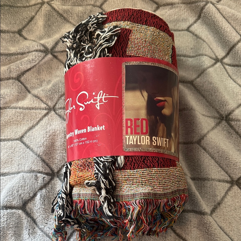 New Taylor Swift Red Blanket Woven Original Era Official Merch